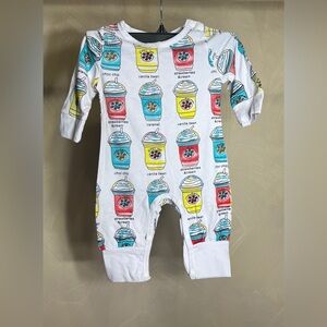 Coffee Shop/Ice Cream Dessert Baby Boys Girls 100% Cotton Romper Jumpsuit|Sz:80Y